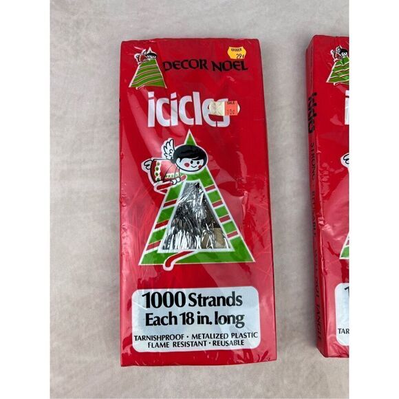 Vintage Icicles Tinsel Strands 18" Long Decor Noel 1000 Strands Christmas Decor - Picture 3 of 5